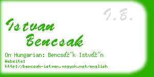 istvan bencsak business card